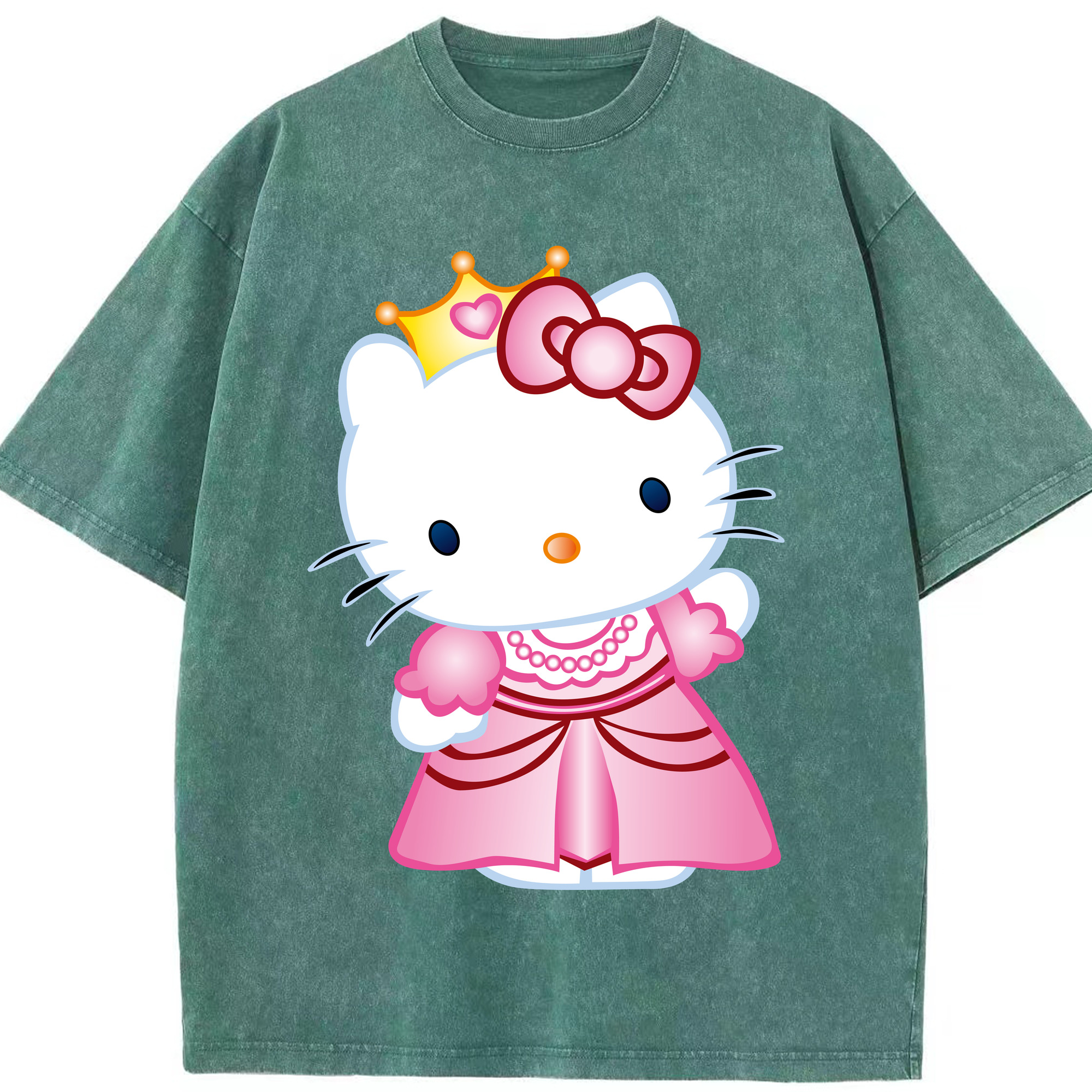 （画像用） Hello Kitty ハローキティ 綿100% ヴィンテージ風 半袖Tシャツ（フロントプリント）